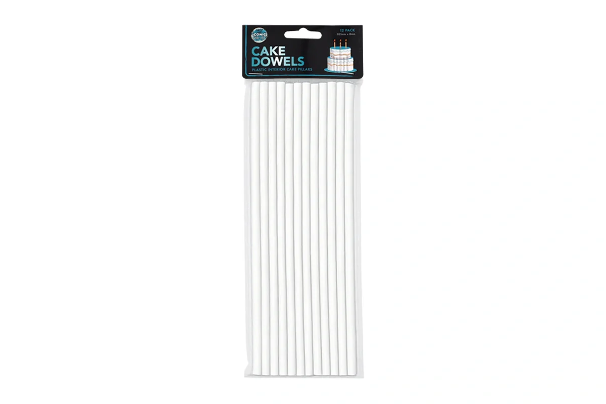 305mm x 8mm 12 pcs Medium Cake Dowels - Iconic Cake Art
