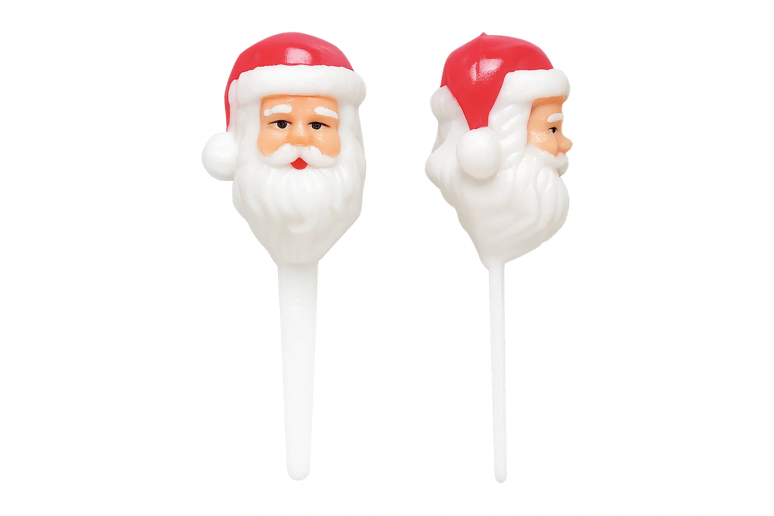 3D Santa Head Cupcake Pick (6 Pack) - Bakery Crafts