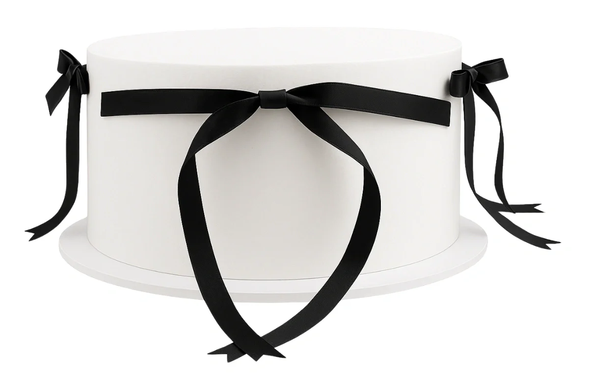Black Vintage Satin Bow - Iconic Cake Art