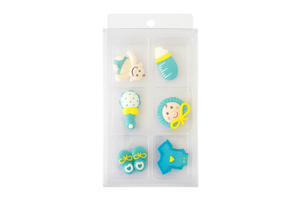 Blue Christening Assortment Baby Sugar Decorations (6 Pack) - BSC