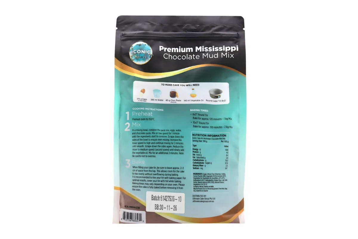 Chocolate Premium Mississippi Mud Mix 1kg - Iconic Cake Art - Image 2