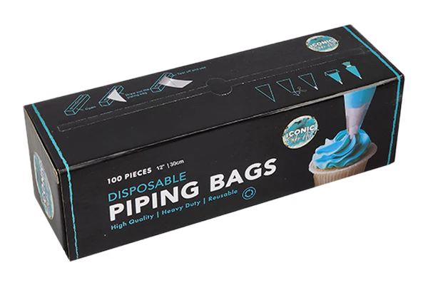 Clear 12 Inch Disposable Piping Bags 30cm (100 Pack) - Iconic Cake Art