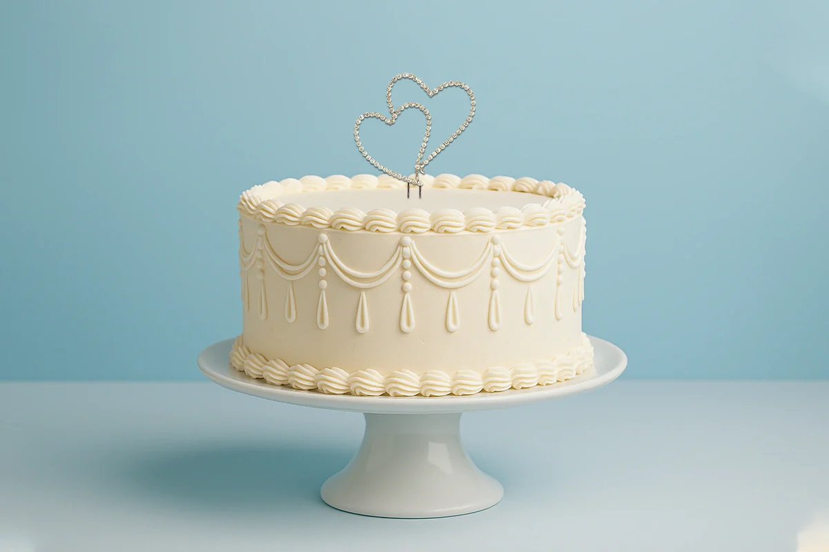 Diamante Double Heart Topper 7cm - Iconic Cake Art - Image 2