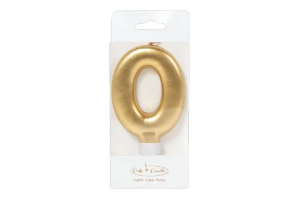 Gold Number 0 Candle - Bake Group