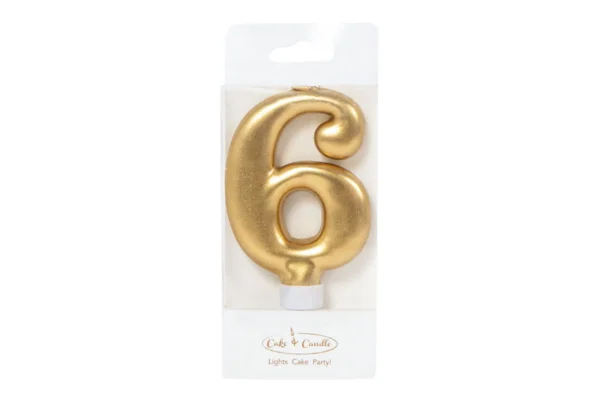 Gold Number 6 Candle - Bake Group