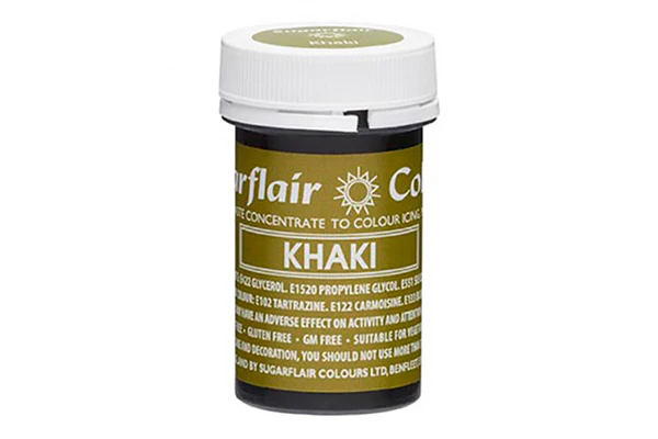Khaki Spectral Paste - Fondant and Buttercream Colour 25g - Sugarflair