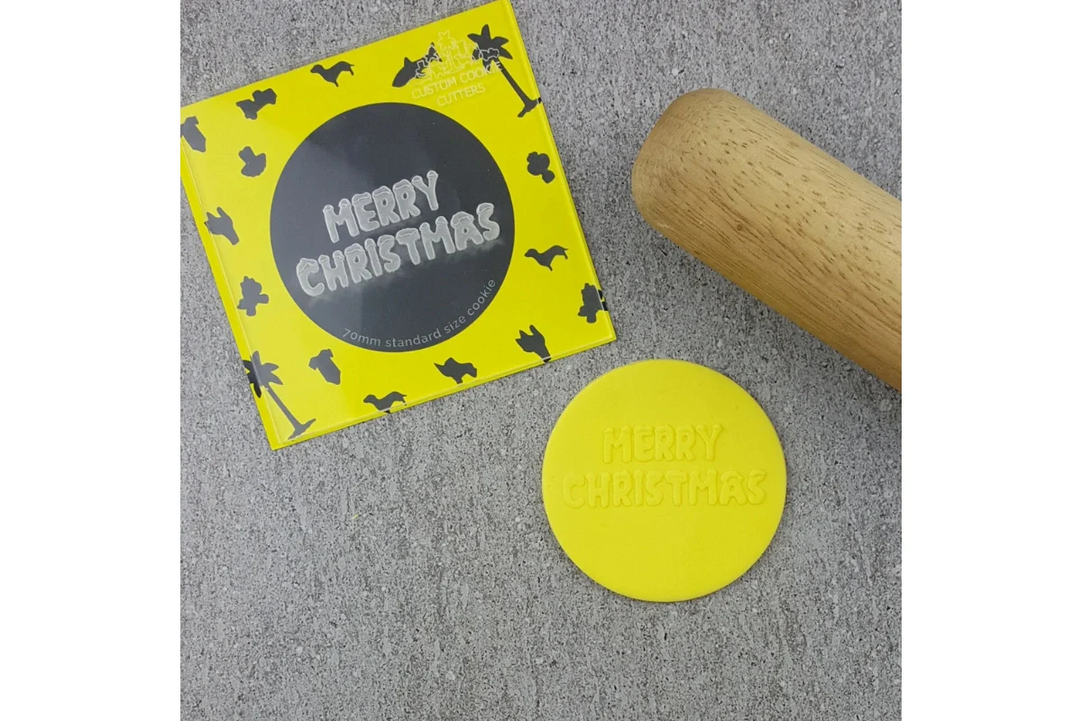 Merry Christmas Snow Debosser - Custom Cookie Cutters