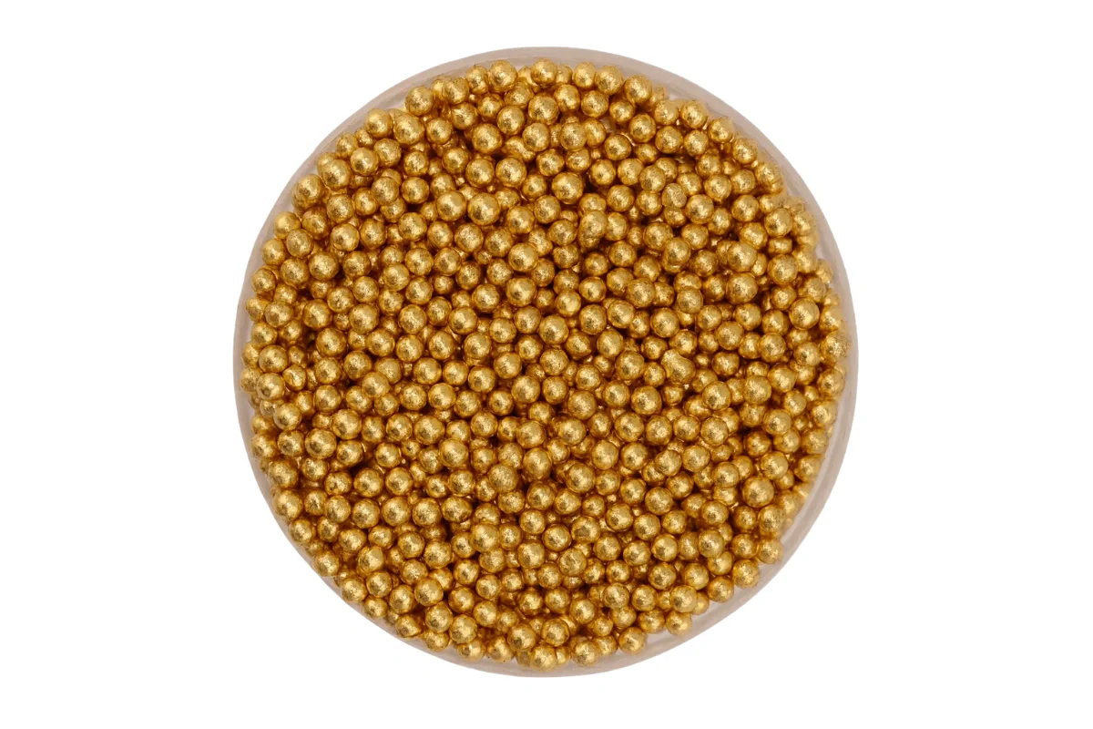 Metallic Gold 2mm Pearls 30g - Iconic Sprinkles