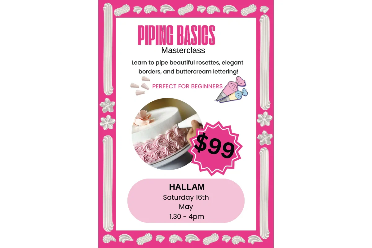 Piping Basics Masterclass - Hallam - 16.05.2026 - $99