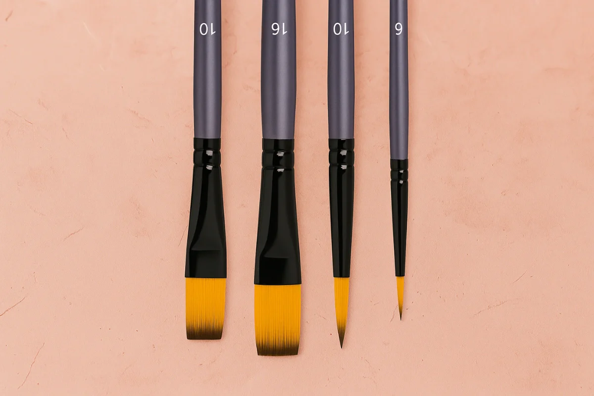 Premium Paint Brush Set 005 4 Taklon Brushes