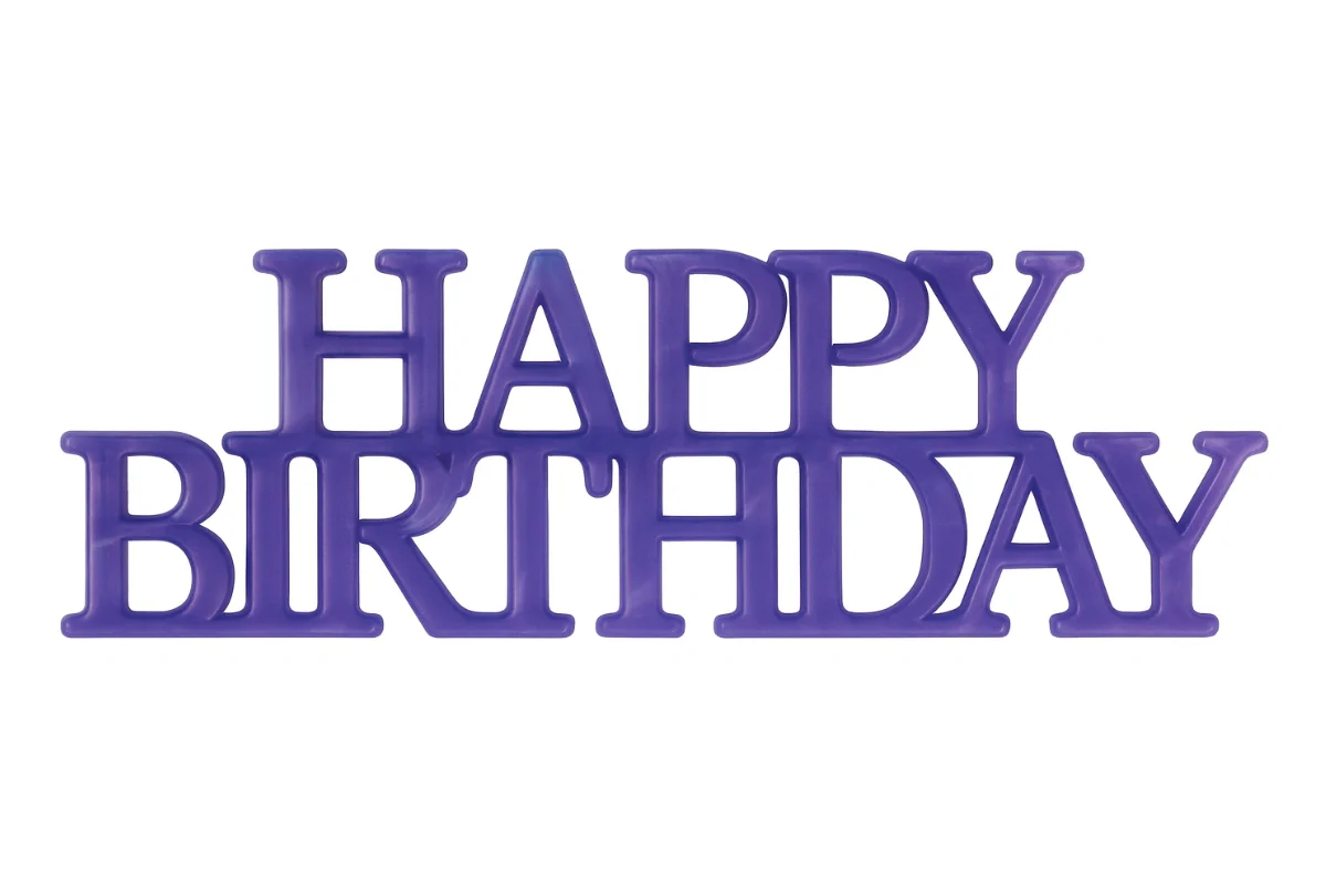 Purple Happy Birthday Script Assortment Layon - Bakery Crafts