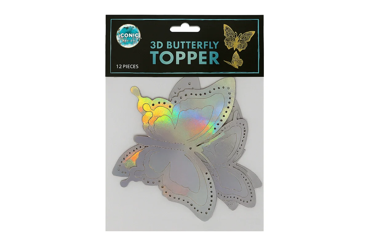 Rainbow Butterfly Topper-Type2 - Iconic Cake Art