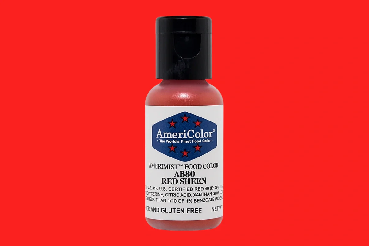Red Sheen Edible Airbrush Food Colour 0.65oz - Americolor