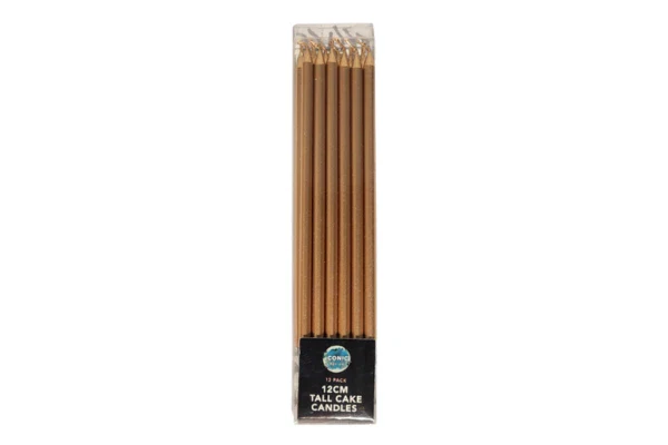 Rose Gold Tall Candles 12cm (12 Pack) - Iconic Cake Art