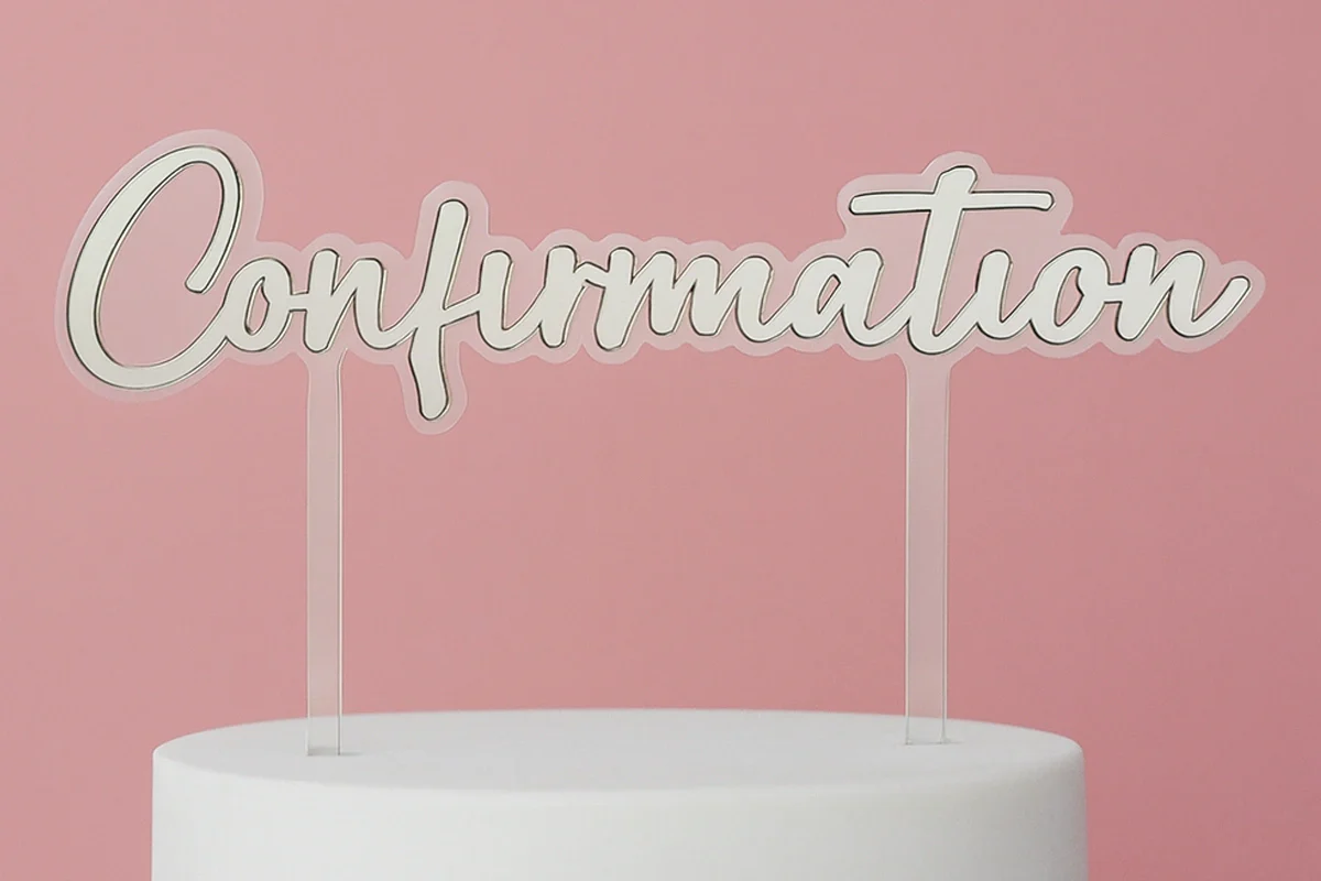Silver Confirmation Topper - Iconic Cake Art