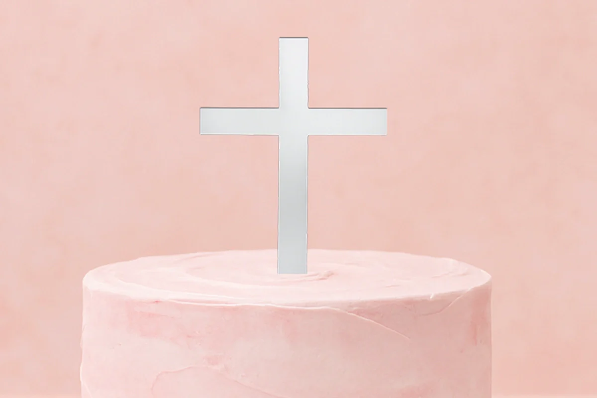 Silver Cross Topper - Iconic Cake Art