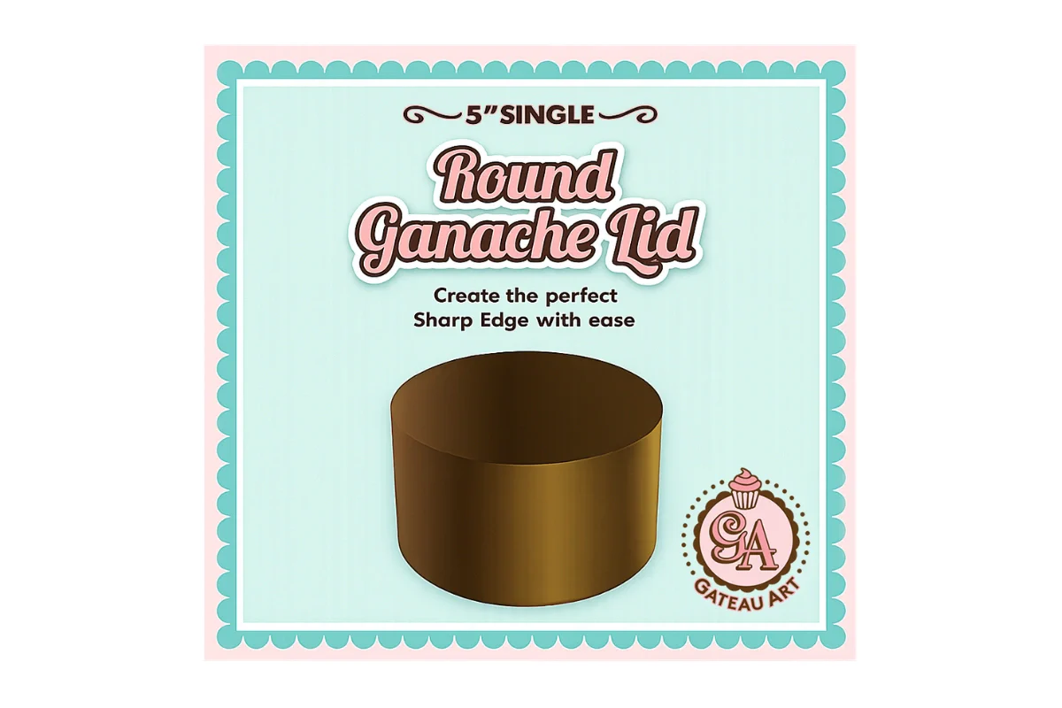 Single Round Ganache Lid - Sharp Edge 5 Inch - Gateau Art
