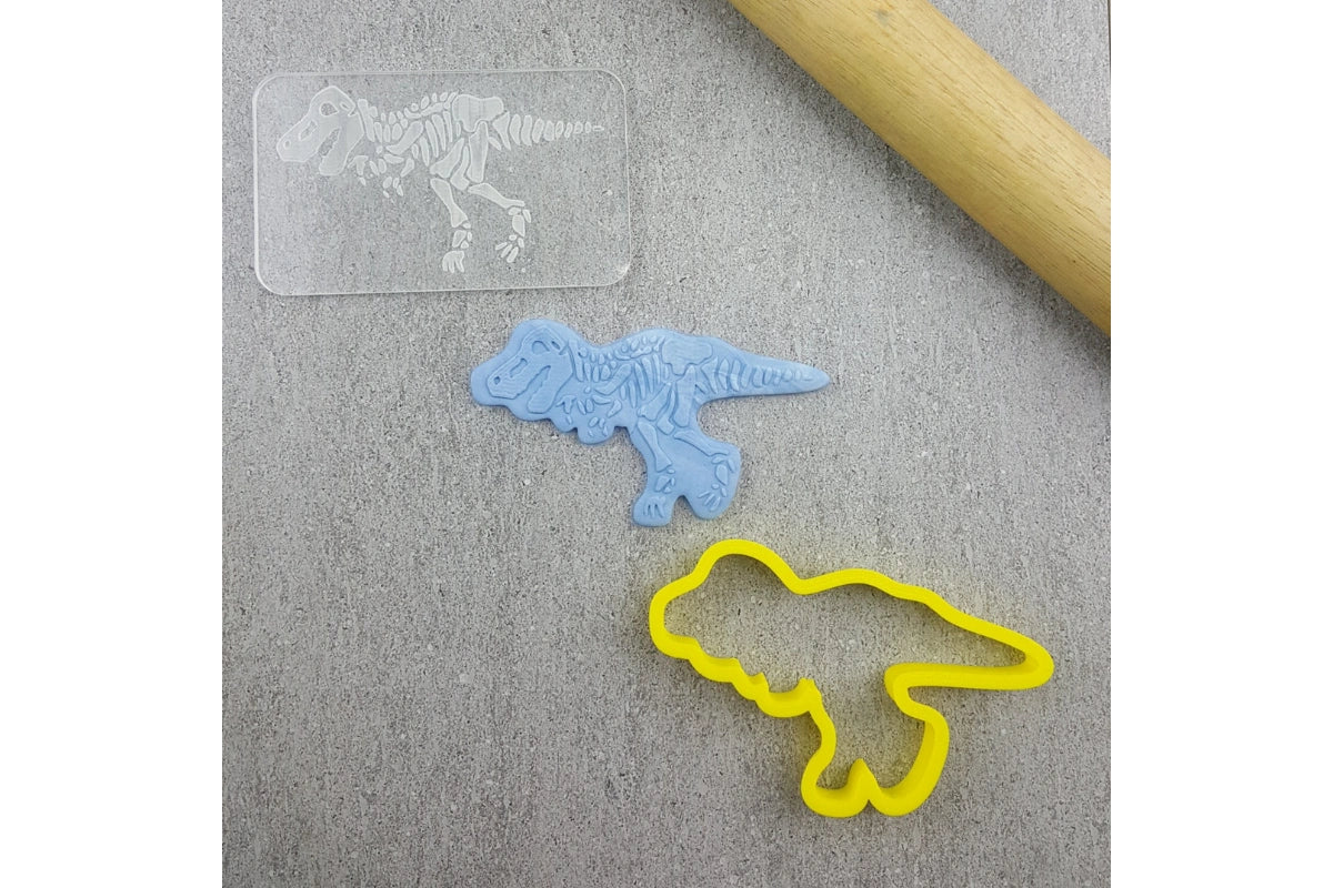 Trex Fossil Bones Debosser and Cutter - Custom Cookie Cutters