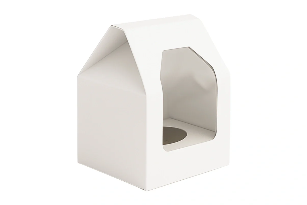 White 1 Single Cupcake Box with Base - Iconic Cake Art