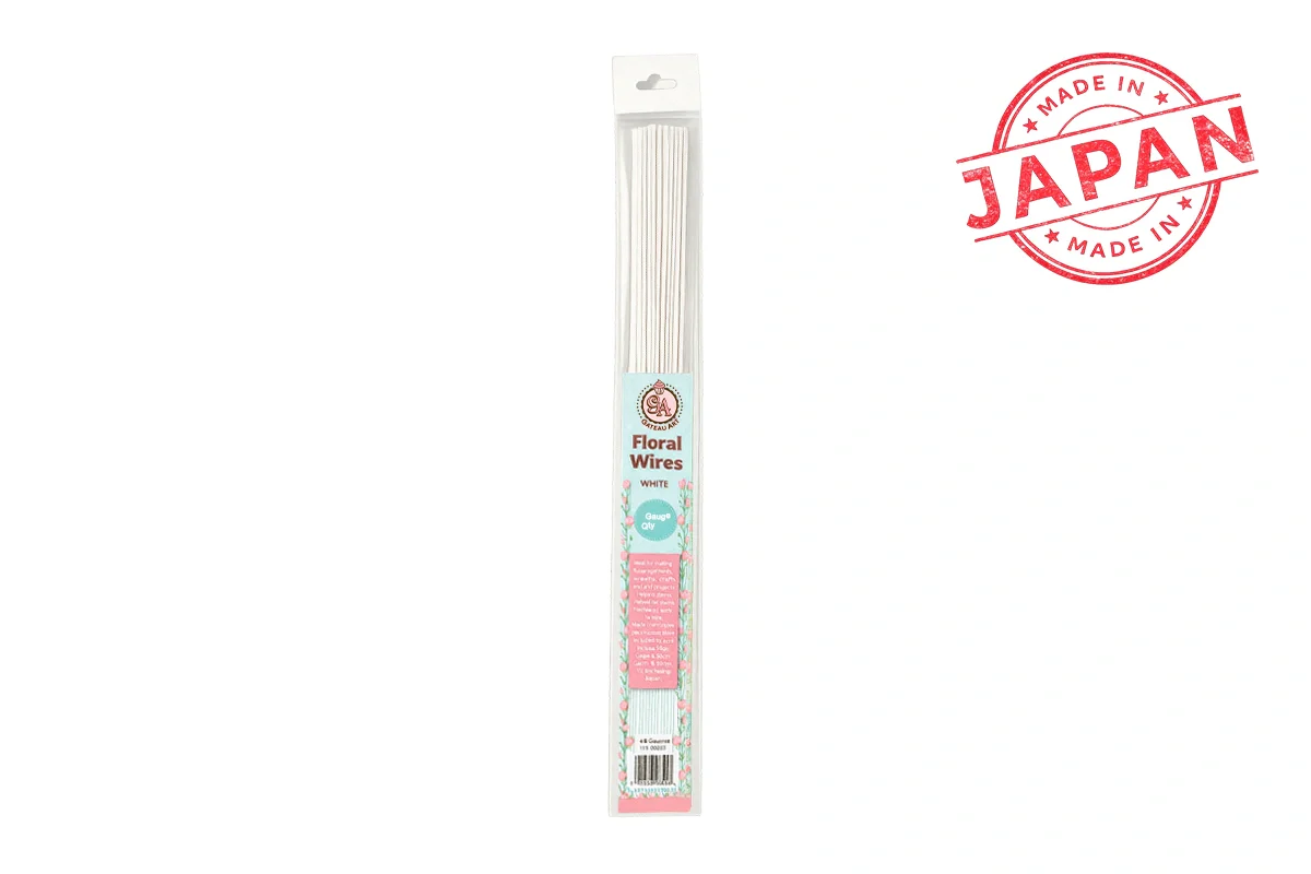White 20 Gauge Floral Wires (50 Pack) - Gateau Art