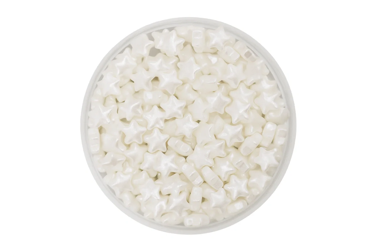 White Pearl Stars 30g - Iconic Sprinkles