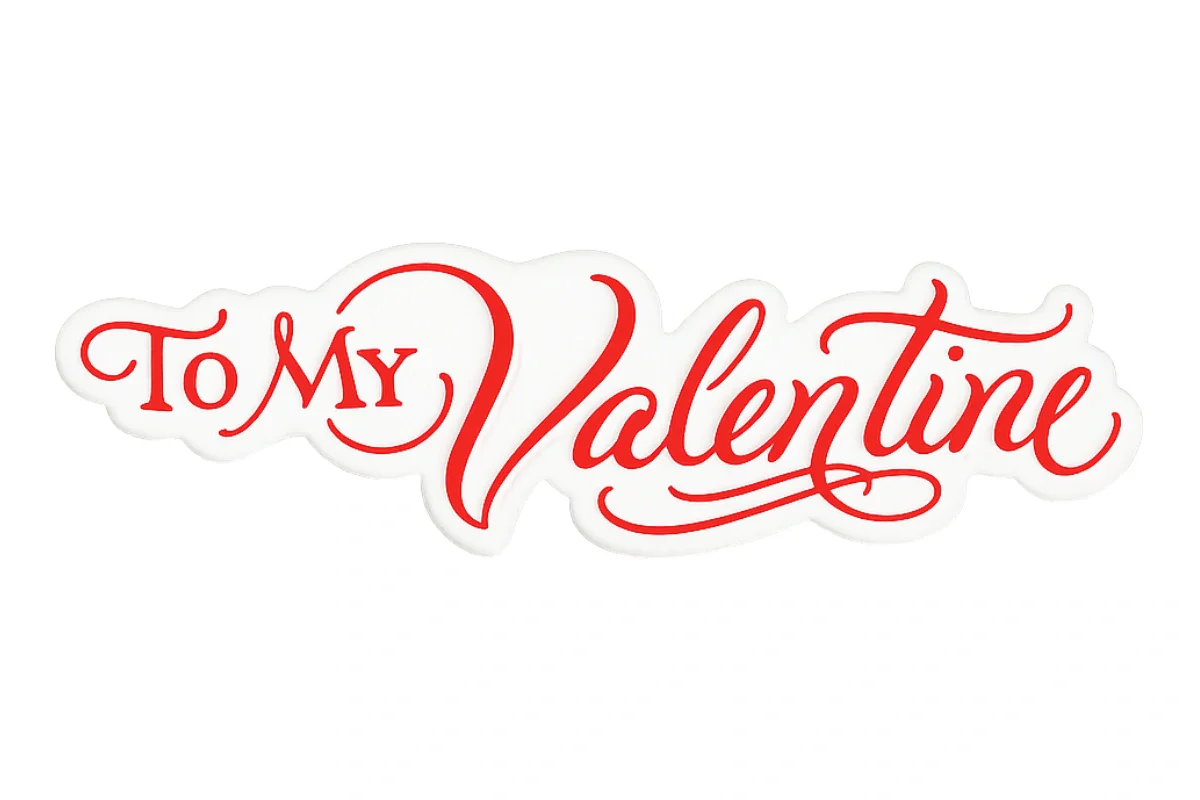 White To My Valentine - Cake Decorating Scripts - Bakery Crafts